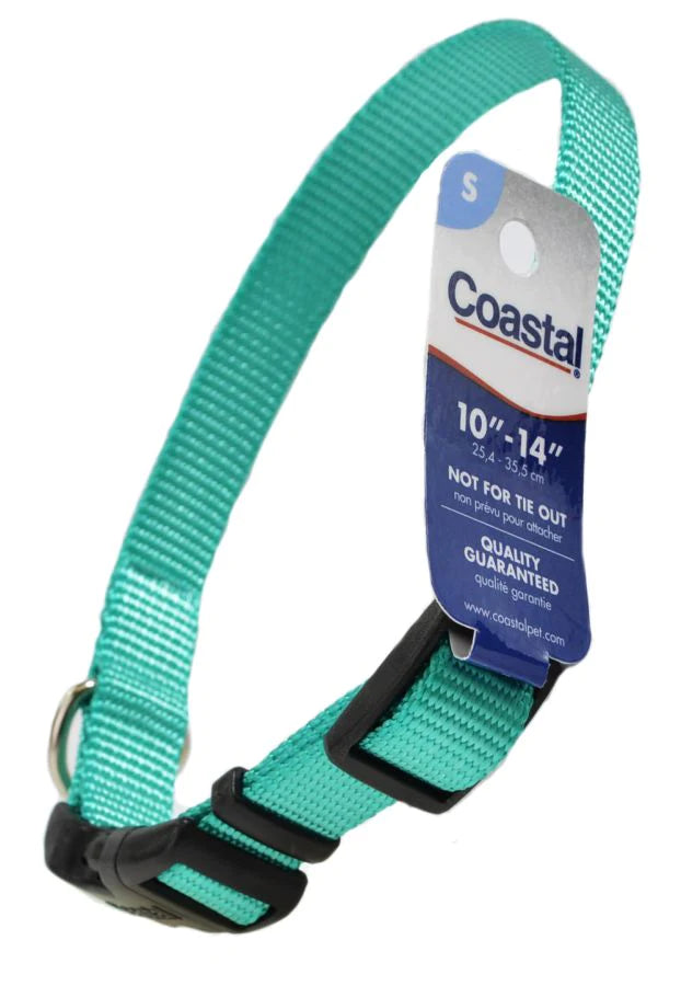 Coastal Pet Teal Nylon Tuff Dog Collar 10-14"L x 5/8"W