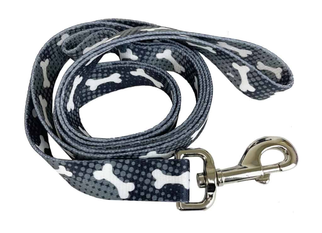 Coastal Pet Styles Nylon Adjustable Dog Leash Black Bones 1" W x 4' Long
