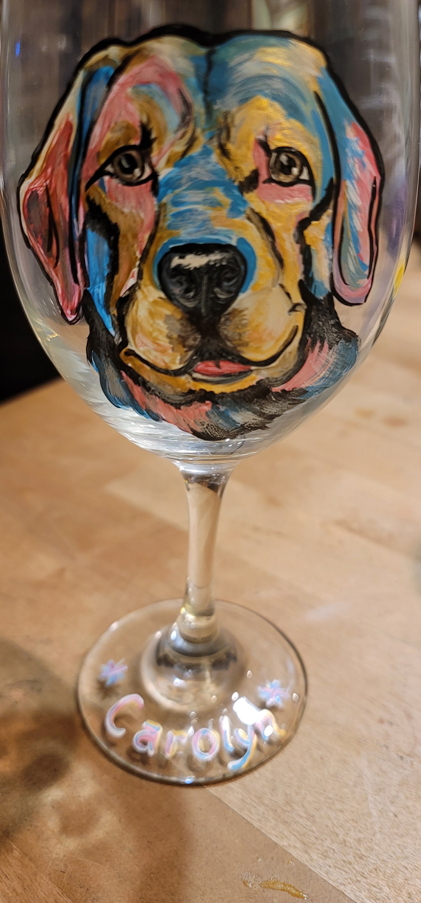 Wine glass Yellow Lab
