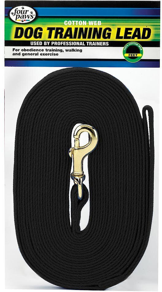 Four Paws Cotton Web Dog Training Lead - Black